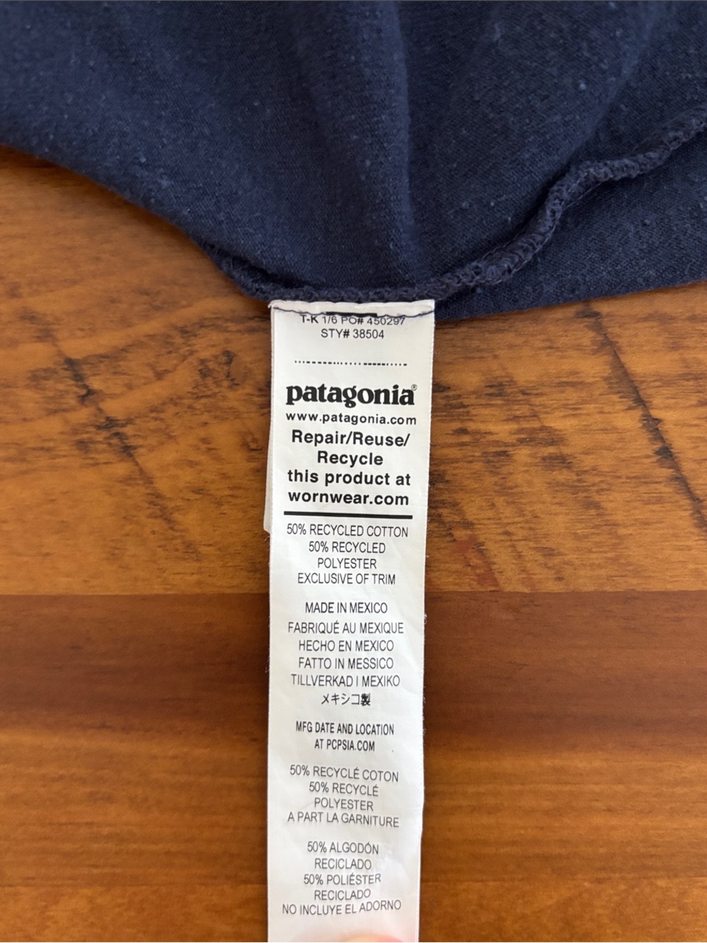 Patagonia Navy Short-Sleeve Tee with Color Stripe Logo - Picture 5 of 5